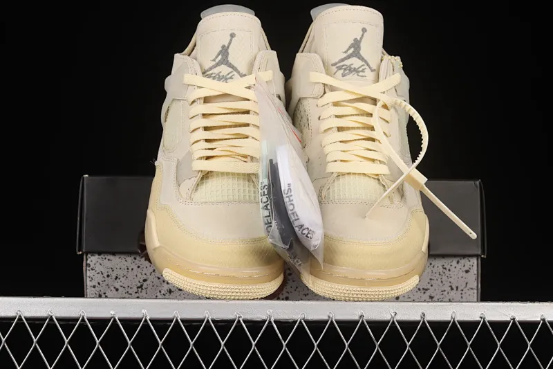 All categories Air Jordan Jordan series basketball shoes Air Jordan 4 foreign trade version OF x Air Jordan 4 Retro "Cream/Sail" AJ4 Joe 4 retro casual sports culture basketball shoes CV9388-100